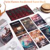 BQLXBABLT Unique Tarot Cards for Beginners with Meanings on Them 78PCS Divine Twin Flame Oracle Tarot Deck Set with Elements and Message on Them for Energy Life Love time Spiritual Journey and Career