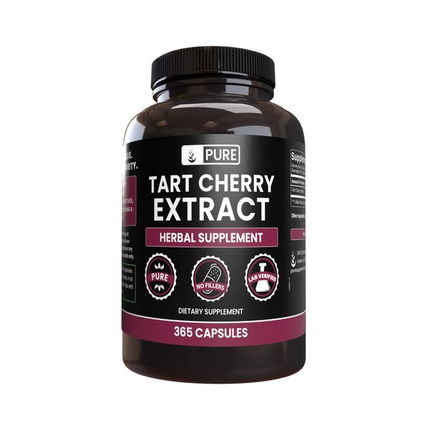 PURE ORIGINAL INGREDIENTS Tart Cherry Extract (365 Capsules) No Magnesium Or Rice Fillers, Always Pure, Lab Verified