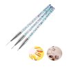 LWBTOSEE 2pc Nail Ombre Brush Nail Art Painting Pen Brush UV Gel Polish Gradient Color Rhinestone Crystal Acrylic Nail Drawing Pen