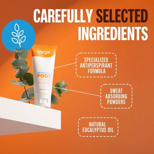 Carpe Antiperspirant Foot Lotion 3 Tubes with FREE APPLICATOR, A dermatologist-recommended solution to stop sweaty, smelly feet, Helps prevent blisters, Great for hyperhidrosis