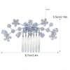Missgrace Silver Bride Wedding Prom Sparkling Simple Zircon Side Hair Comb Crystal Rhinestones Flower Hair Comb Clips Bridal Hair Accessories Hair Piece for Women and Girls