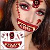 AUOCATTAIL Temporary Face Tattoos Halloween Makeup Kit Horror Zombie Face Stickers Scary Tattoos for Party Costumes Women Girl 9 Sheets