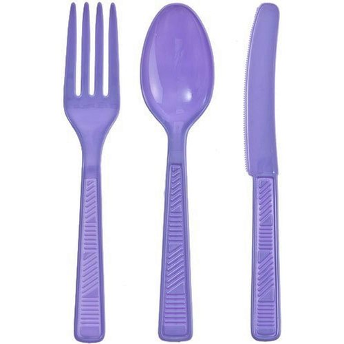 Plastic Cutlery Set - 16 Servings | Hydrangea | 48 Count