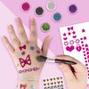 Fashion Angels Design Your Own Glitter Tattoos - 6 Pots of Body Glitter, 1 Soft Makeup Brush, 1 Double-Sided Sticker Sheet, Adhesive Gems and Studs - Easy to Remove - Ages 8 and Up