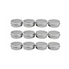 1 Oz 30 ML Gram Jar 12 pcs Silver Small Aluminum Tin Storage Jar Container Cosmetic Sample Metal Tins Empty Containers Round Pot Screw Cap Lid for Lip Balm Salve Make Up Eye Shadow Powder