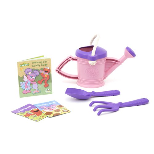 Green Toys Sesame Street Abby Watering Can Outdoor Activity Set - 16 Piece Pretend Play, Motor Skills, Kids Outdoor Toy Set. No BPA, phthalates, PVC. Dishwasher Safe, Recycled Plastic, Made in USA.