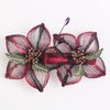 Mistofu 3.93Inch DIY Copper Wire Metal Hand-woven High-level design Barrettes Elegant Hair Accessories, Gifts for Women Girls (Red gradient double flower)