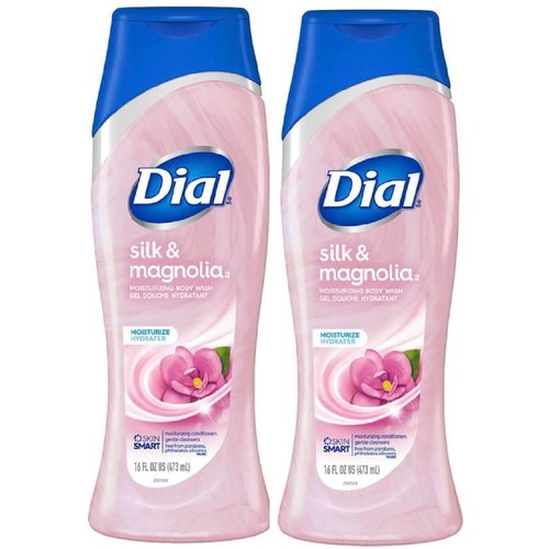 Dial Moisturizing Body Wash - Silk & Magnolia - Net Wt. 16 FL OZ (473 mL) Per Bottle - Pack of 2 Bottles