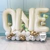 Cream White Letter S Balloons, 40 Inch Giant Letter Balloons S Foil Mylar Helium White Letter Balloons for Birthday Party Supplies Anniversary Event Celebration Decorations Alphabet White S