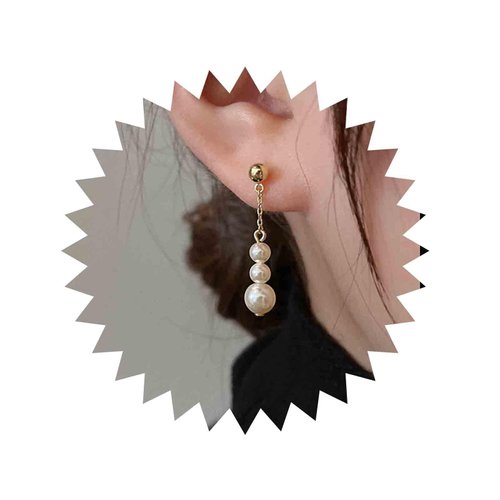 Sttiafay Vintage Pearl Drop Earrings Long Pearl Chain Earrings Gold Pearl Tassel Earrings Pearl Beaded Stud Earrings Jewelry for Women