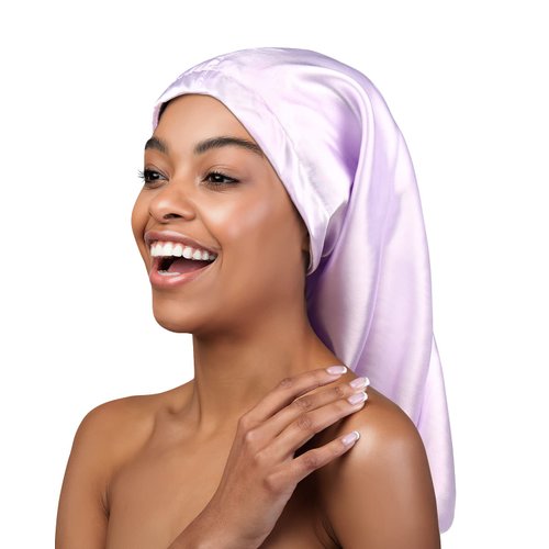 Satin Men Head Scarfs Multi-Purpose Beanie Head Wrap Lavender