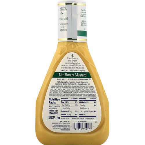 Ken's Steak House Honey Mustard LITE Dressing 16 oz.