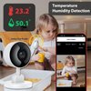 FOUKWAKC Baby Monitor with Camera and Audio, 2K WiFi Indoor Video Baby Camera with Mount, Motion & Cry Detection, Temp & Humidity Sensor, Night Vision, 2 Way Audio, 4 Lullabies, APP Control
