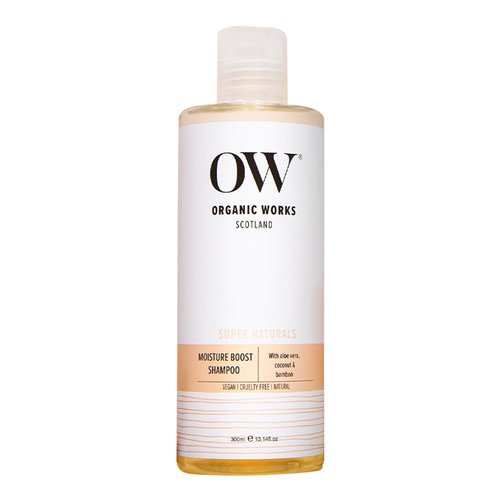 Organic Works Super Naturals Moisture Boost Shampoo - Moisturizing Shampoo for All Hair Types - Vegan, Cruelty-Free Shampoo with Vitamin E - 10.14 oz
