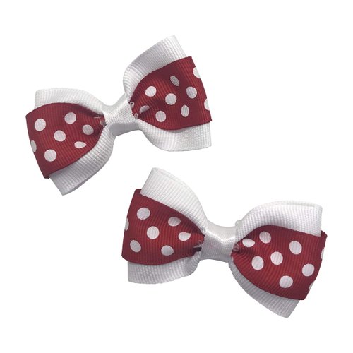 Handmade Winter Christmas Holiday Girls Hair Bow Set, Little Girl Bows, Pigtail Hair Bows, Toddler Hair Bows,