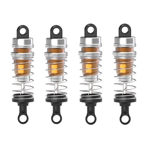 CROBOLL Oil Absorber Accessory for RC car, 4PCS Front & Rear Anti-Shock Accessory for 1:14 Scale RC Buggy, DIY Assembly for Adult Kids (Gold)