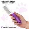 Poodle Pet Dog Combs for Grooming Matting - Metal Comb for Dogs with Long & Short Stainless Steel Teeth - Dematting Comb for Cats to Remove Matted Hair & Knots – Safe, Gentle Dogs & Cat Grooming Comb