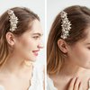Ammei Headpiece Rose Gold Wedding Hair Comb With Pearls and Crystals Wedding Hair Accessories Bridal Headpiece Or For Parties (Gold)