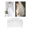 28 Pack Clear White Small Plastic Hair Side Comb With Long Teeth Hairpins Grips Barrettes Clamps Bows for Women Bridal Wedding Veil Decorative Headpiece French Twist Updo Bun Accessories
