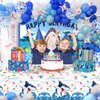 Winrayk 145Pcs Shark Birthday Party Decorations Supplies for Kids Boys, Shark Balloon Garland Arch Birthday Backdrop Tablecloth Star Balloons, Ocean Themed Party Decorations Shark Birthday Decorations