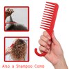 Allegro Combs #1002 Wide Tooth Comb Shower Comb With Hook For Curly Hair Wet Or Dry Detangle Women’s Combs Made In The Usa 1 Pc. (Red)