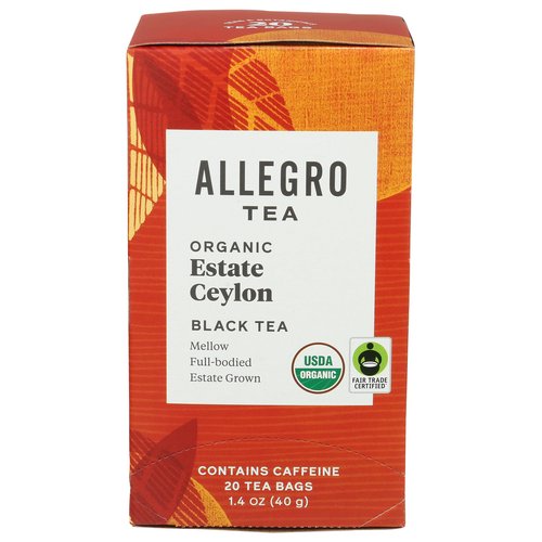 Allegro Tea, Organic Estate Ceylon Tea Bags, 20 ct
