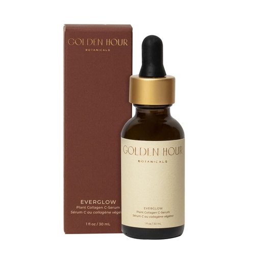 GOLDEN HOUR BOTANICALS All Natural Organic Skin Care Products Made in USA, Vegan, Cruelty Free Collagen Face Serum, Moisturizing + Hydrating Facial Oil Moisturizer, Vitamin C, 1fl oz/ 30ml, Everglow