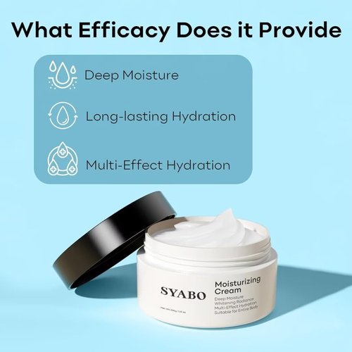 SYABO Face&Body Moisturizing Cream, Non-Greasy Body Moisturizer for Extremely Dry Skin and Sensitive Skin, Deep Moisturizing Hyaluronic Acid Body Lotion | 7.05 Oz