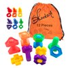 Skoolzy Plastic Nuts and Bolts 24 Piece Set - 6 pk - Kids Nuts and Bolts - Toddler Engineering Toys for 1-3 - Screw Toys for Toddlers with ebook