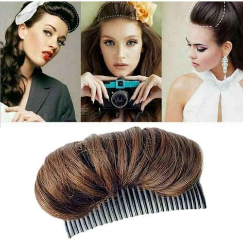 Erioctry Hair Bun Invisible False Hair Clip Charming Bump It Up Volume Inserts Volume Hair Base Comb Volume Fluffy Princess Styling Increased Hair Pad for Women Girls