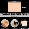 Tattoo Fake Skin - Tattoo Skin Practice Kit 21pcs Including 10pcs Tattoo Practice Skin and 10pcs Tattoo Paper and 1pcs Tattoo Transfer Cream Gel Suitable for Beginners to Practice Tattoo