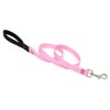 Dog Leash by Lupine in 3/4" Wide Pink 6-Foot Long with Padded Handle
