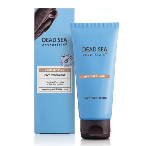 Dead Sea Essentials Mud Face Exfoliator-Dead Sea Minerals & Mud Powered Facial Exfoliator-All Skin Types-Made in Israel-Clean Cruelty Free Skincare-Travel Ready – 3.38 Fl oz-100 ml