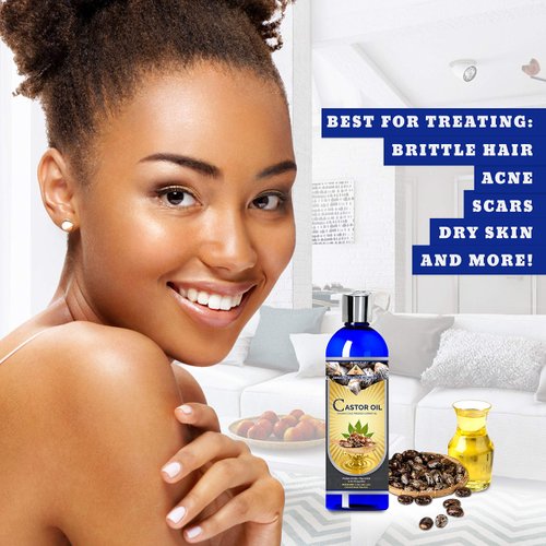 ANCIENT HEALTH REMEDIES Organic Unrefined Cold Pressed PURE CASTOR CARRIER OIL Bulk Wholesale Beauty Hair Growth Moisturizing DIY Oil For Body Butter Skin Products Skin Softening (INDIA) (32OZ)