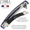 Camila Paris CP3456 French Hair Barrette Clip for Girls Dark Blue, Rubberized Metal Clasp Strong Hold Grip Hair Clips for Women, No Slip Durable and Styling Girls Hair Accessories, Made in France