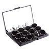 Allwon Empty Magnetic Eyeshadow Makeup Palette with Mirror and 12Pcs 26mm Round Metal Pans