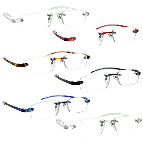 Reading Glasses 3.50 | 6 Pack TR90 Flexible Arms Lightweight Readers for Men and Women [3.50, 6 Pack]
