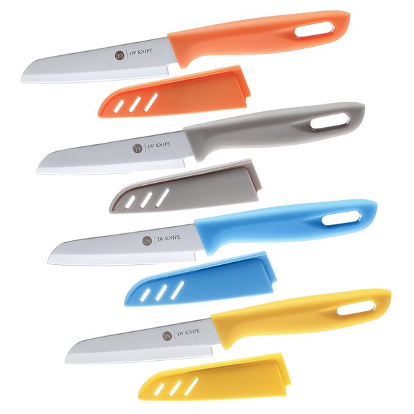 8 Piece Paring knife, 4PCS Paring Knives & 4PCS Knife Sheath, Fruit and Vegetable Knife, Ultra Sharp Kitchen Knife, German Steel Pairing Knife With ABS Handle