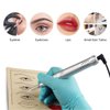 Permanent Eyebrow Makeup Tattoo Pen Kit for Eyebrow Lip Eyeliner Permanent Eyebrow Makeup Tattoo Machine With 15 pcs Cartridge Needles Microblading Supply Ombre Powder Brows(Permanent Kit) (Snow)