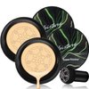 Mushroom Head Air Cushion CC Cream, BB Cream Face Makeup Foundation for Mature Skin Moisturizing Concealer Brighten Long-Lasting, Even Skin Tone for All Skin Types