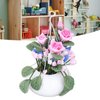 Zerodis Mini Flower Pot, 1:12 Doll House Mini Clay Flower Plant Pot Flower Arrangement Model of Rose Hanging Pot for Children