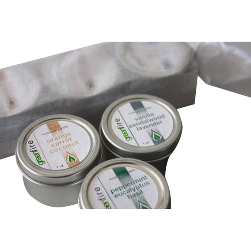Greenfire All Natural Massage Oil Candles, Lavender Sandalwood Vanilla, Orange Carrot Coconut, Peppermint Eucalyptus Basil, Travel Size 1 Fluid Ounce, Set of 3