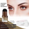 Eyebrow Stamp Stencil Kit – Waterproof Brow Stamp Shaping Kit Eyebrow Definer with 2 Eyebrow Pen Brushes and 10 Eyebrow Buildable Brow Stencils, Natural Shape Brow Powder ​Makeup Tool (Dark Gray)
