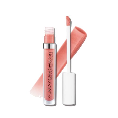 Almay Color & Care Hydrating Lip Gloss, Lip Makeup Stocking Stuffers for Women, Soft Natural Colors, Hyaluronic Acid, 400 Peachy Sky, 0.1 fl oz