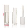 COSIDEA 24 pcs Empty 5ml big brush lip gloss tube White round lipgloss tubes container with big doe foot wand
