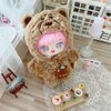 niannyyhouse 20cm Plush Doll Clothes Bear Pattern Onesie Dress Up 8in Kpop Stuffed Doll Clothing (Brown)