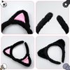 Cat Ears Headband, Black Cat Ears Hair Headbands, Cute Plush Headwear Princess Hair Bands, Lovely Cat Hair Hoop for Makeup Shower, Cosplay Ears Accessories for Women Girls Wearing and Decoration