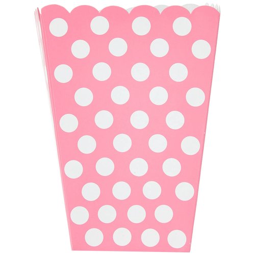 Hot Pink Dots Treat Boxes (Pack of 8) - Elegant Paper Party Favor Containers - Perfect For Celebrations & Gifts