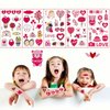 Pink Valentine's Day Theme Temporary Tattoo Rose Flowers Diamond Ring Dessert Arrow Bear Tattoo Stickers Waterproof Stickers Body Face Art Decoration(10 Sheets)