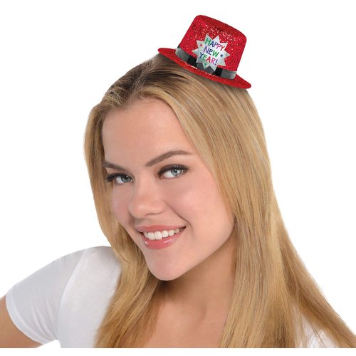 "Happy New Year" Glitter Mini Top Hat | Party Accessory